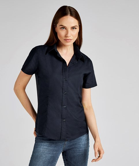 Women's workplace Oxford blouse short-sleeved